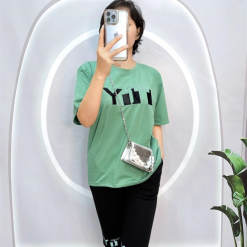 Đồ bộ quần ngố đen áo tay ngắn in chữ form rộng - DBO4083