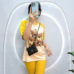 Đồ bộ quần ngố áo tay ngắn in hình gấu - DBO4087