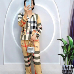 Đồ bộ pijama quần dài áo tay dài cổ bẻ hoạ tiết - DBO4089