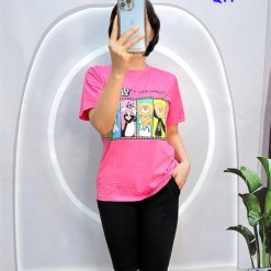 Đồ bộ quần ngố đen áo tay ngắn in hình - DBO4094