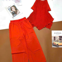 Đồ bộ quần dài áo yếm dây màu trơn mặc nhà - DBO4116