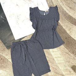 Đồ bộ quần lửng áo sát nách bèo hoạ tiết - DBO4118