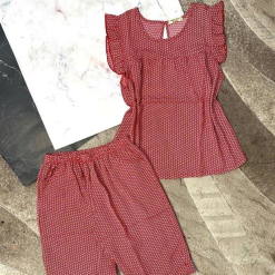 Đồ bộ quần lửng áo sát nách bèo hoạ tiết - DBO4118