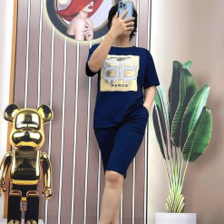 Đồ bộ quần ngố màu áo tay ngắn in hình - DBO4119