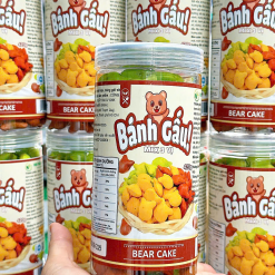 Bánh Gấu Mix 3 Vị Thơm Ngon Hộp Pet 420g (Chùm Ngây- Socola - Truyền Thống) Hộp - BGM3V420