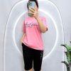 Đồ bộ quần ngố đen áo tay ngắn in chữ - DBO4133