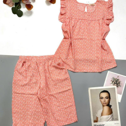 Đồ bộ quần lửng áo sát nách bèo hoạ tiết - DBO4166