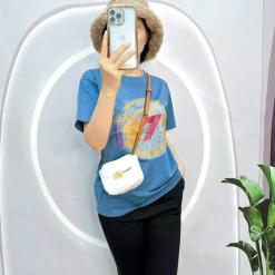 Đồ bộ quần ngố đen áo tay ngắn cổ tròn in số - DBO4173