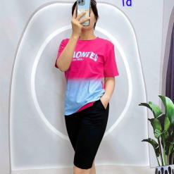 Đồ bộ quần ngố đen áo tay ngắn cổ tròn 2 màu - DBO4180