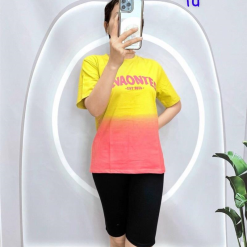 Đồ bộ quần ngố đen áo tay ngắn cổ tròn 2 màu - DBO4180