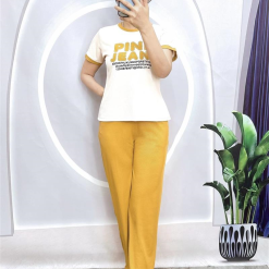 Đồ bộ quần dài áo tay ngắn in chữ - DBO4183