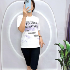 Đồ bộ quần ngố đen áo tay ngắn in nhiều chữ - DBO4201