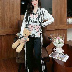 Đồ bộ latin mềm mịn quần dài tay dài in hình - DBO4203