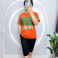 Đồ bộ quần ngố đen áo tay ngắn in chữ to - DBO4209