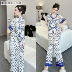 Đồ bộ latin mềm mịn quần dài tay ngắn in hình dể thương - DBO4240