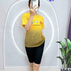 Đồ bộ quần ngố đen áo tay ngắn in chữ nice - DBO4243