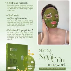 Mặt Nạ Thạch Collagen Meea Organic Màu Xanh Ngãi Cứu Mugwort Mask Hộp 5 Miếng - 8938534672443