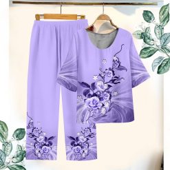 Đồ bộ in bông trung niên Có 3 size - DBO4248