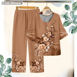 Đồ bộ in bông trung niên Có 3 size - DBO4248