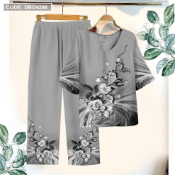 Đồ bộ in bông trung niên Có 3 size - DBO4248