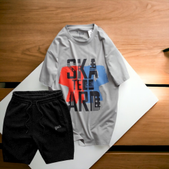 Set Bộ Nam Quần Short Thun Phối Áo Cổ Tròn Rurumen In Hình - SBN094