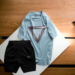 Set Bộ Nam Quần Short Thun Phối Áo Cổ Tròn Rurumen In Hình - SBN094