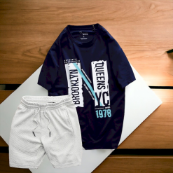 Set Bộ Nam Quần Short Thun Phối Áo Cổ Tròn Rurumen In Hình - SBN094