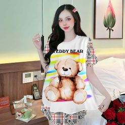 Đồ bộ quần đùi áo tay ngắn cổ tròn siêu mát in hình dể thương - DBO4262