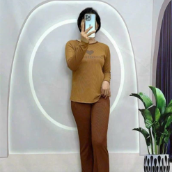 Đồ bộ quần dài áo tay dài in hình trái tim trước ngực - DBO4264