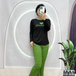 Đồ bộ quần dài áo tay dài in hình trái tim trước ngực - DBO4264