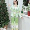 Đồ bộ pijama quần dài áo tay dài cổ vuông in hình - DBO4272