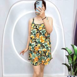 Đồ bộ quần đùi vải tonl áo hai tầng có nút - DBO4276