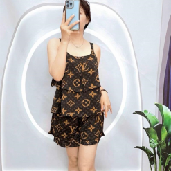 Đồ bộ quần đùi vải tonl áo hai tầng có nút - DBO4276