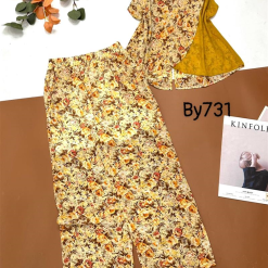 Đồ bộ voan quần dài áo sát nách hoạ tiết hoa - DBO4282