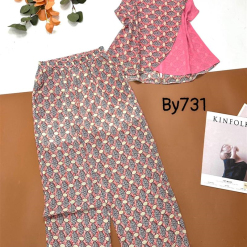 Đồ bộ voan quần dài áo sát nách hoạ tiết hoa - DBO4282