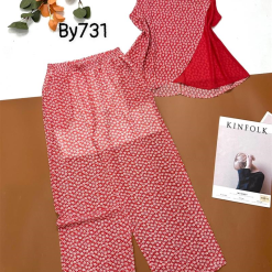 Đồ bộ voan quần dài áo sát nách hoạ tiết hoa - DBO4282