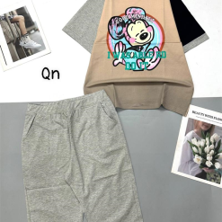 Đồ bộ quần lửng áo tay ngắn cổ tròn in hình mickey - DBO4292