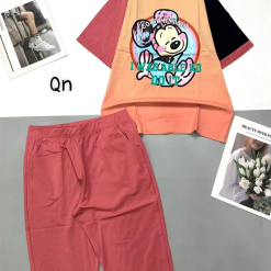 Đồ bộ quần lửng áo tay ngắn cổ tròn in hình mickey - DBO4292