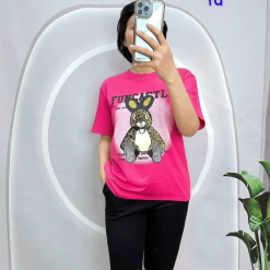 Đồ bộ quần ngố đen áo tay ngắn in hình con thỏ - DBO4302