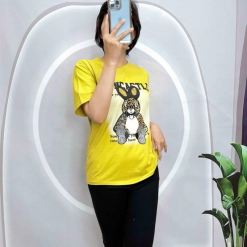 Đồ bộ quần ngố đen áo tay ngắn in hình con thỏ - DBO4302