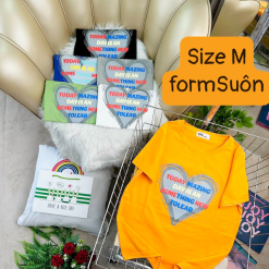 Áo Thun Nữ Cổ Tròn Form Suông Ôm In Hình Size M(40-60kg) - AG1224M