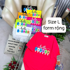 Áo Thun Nữ Cổ Tròn Form Rộng In Hình Size L(55-75kg) - AG1224L