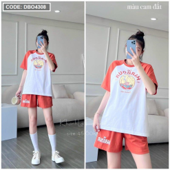 Đồ bộ quần đùi áo tay ngắn in hình chiếc thuyền - DBO4308