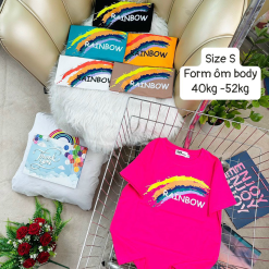 Áo Thun Nữ Cổ Tròn Form Ôm Body In Hình Size S(40-52kg) - AG1224S