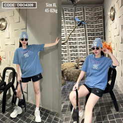 Đồ bộ quần đùi áo tay ngắn in chữ và in số 96 - DBO4309