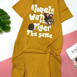 Đầm form suông tay ngắn cổ tròn in chữ - DBO4311