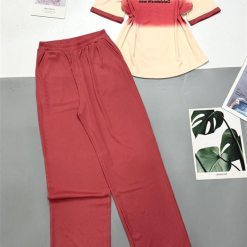 Đồ bộ tăm lạnh quần dài áo tay ngắn in chữ - DBO4312