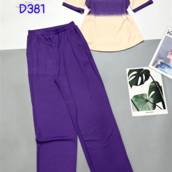 Đồ bộ tăm lạnh quần dài áo tay ngắn in chữ - DBO4312