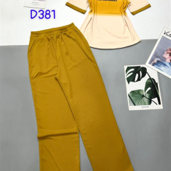 Đồ bộ tăm lạnh quần dài áo tay ngắn in chữ - DBO4312