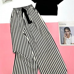 Đồ bộ quần dài sọc áo tay ngắn trơn - DBO4313